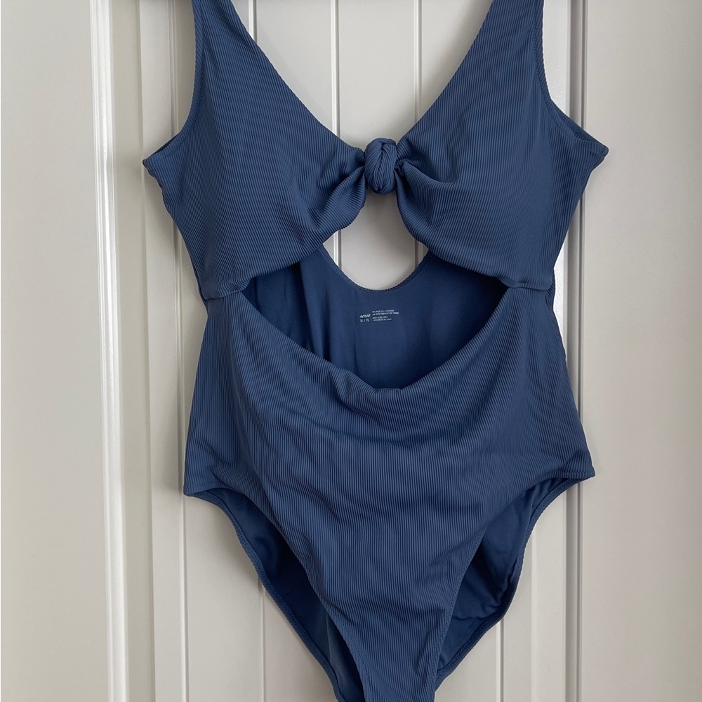 Blue Cutout One-Piece Swimsuit